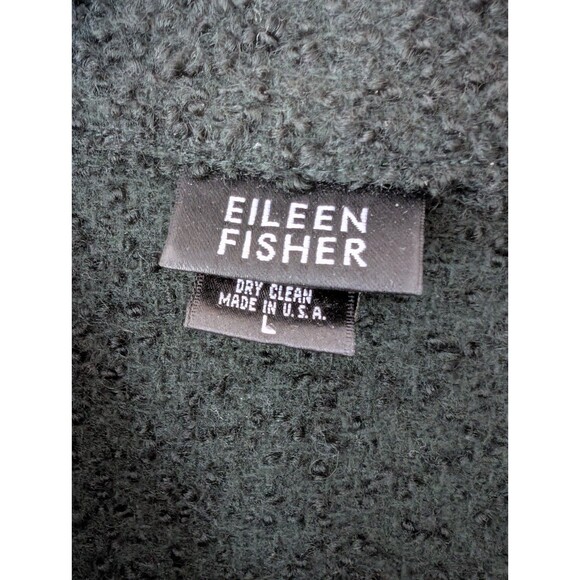 EILEEN FISHER Forest Green Wool Boucle Jacket Size Large EUC - Picture 2 of 7